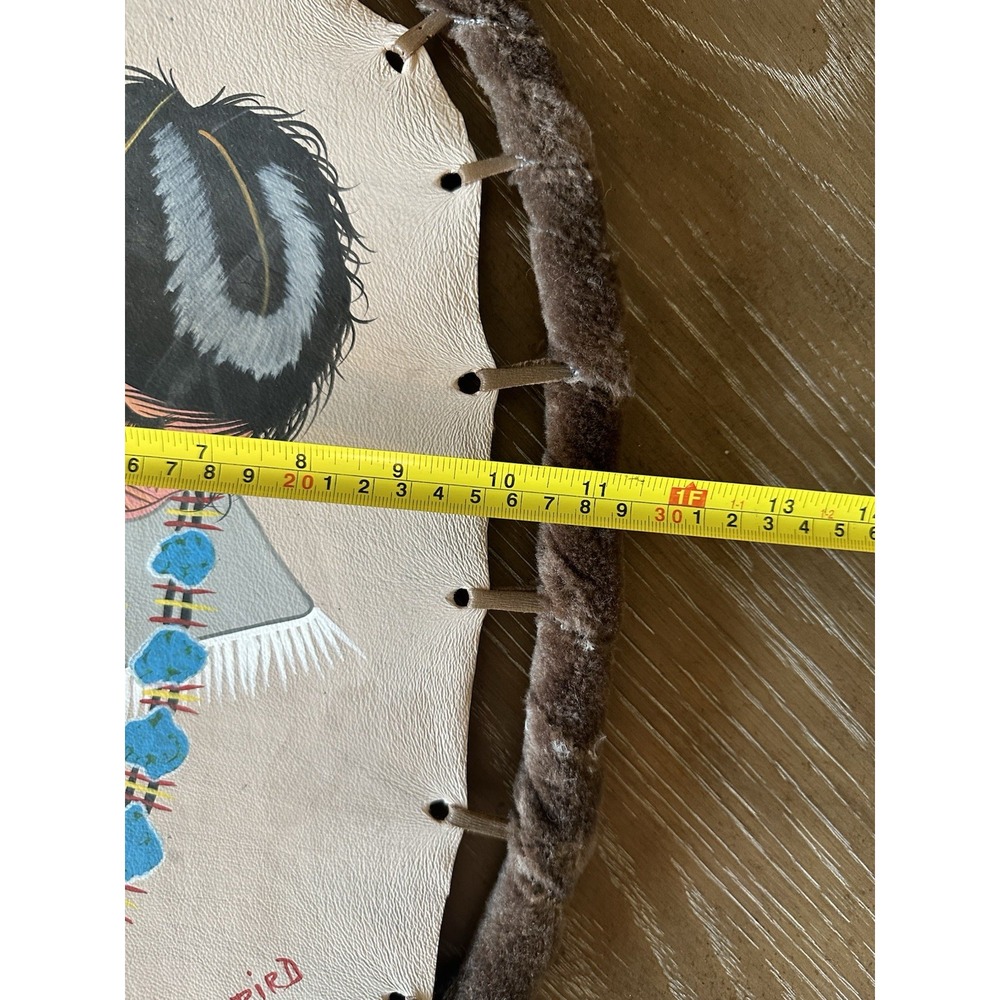 Vintage Native American Art, Set of 2 Buffalo shields on leather by Don Redbird - Picture 16 of 16